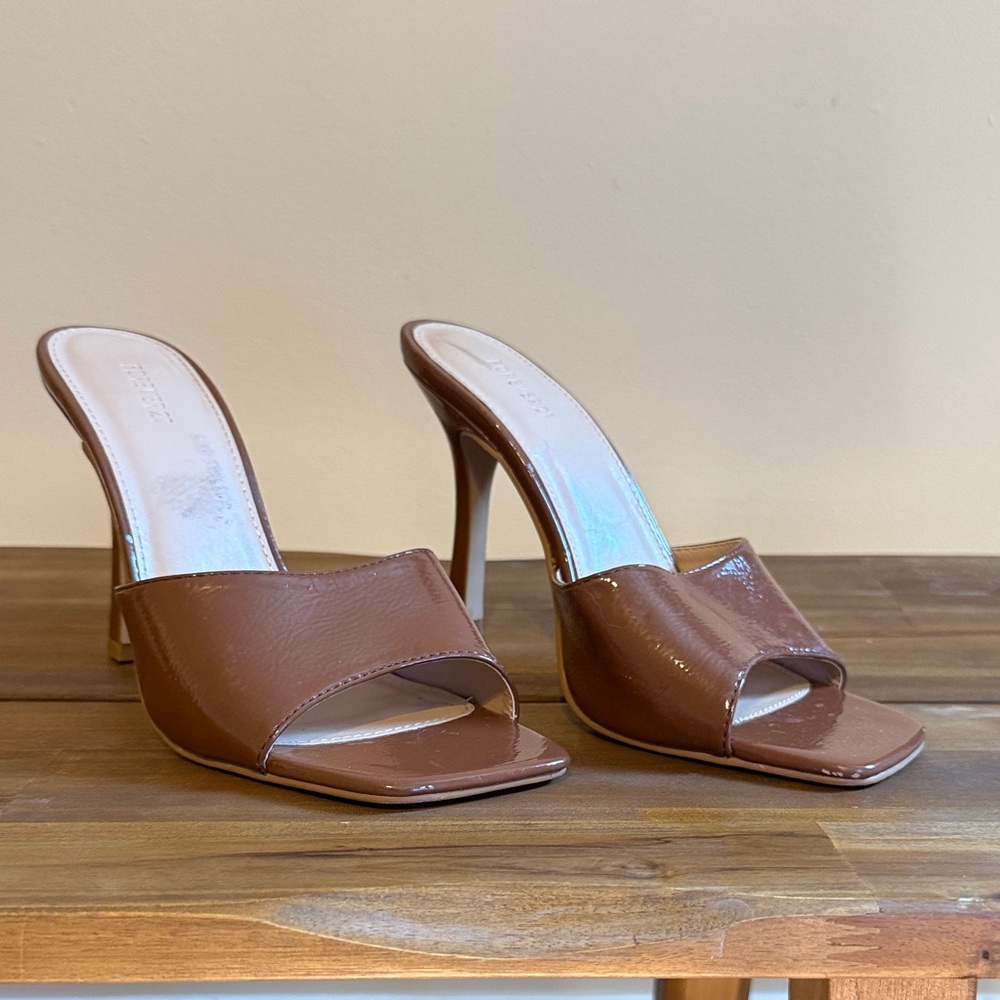 Forever 21 Brown Open-Toe Heels